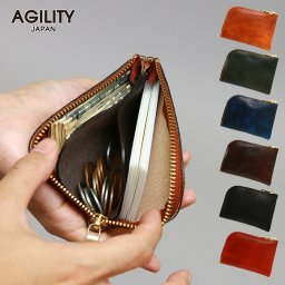 『アルジャンII』(全6色)キップワックス/【 L字ファスナー ミニ財布 小銭入れ カードも入る コインケース メンズ レディース 小さい コンパクト ミニマリスト 革 本革 小さい 日本製】【AGILITY affa(アジリティアッファ)】(0891)[M便 3/3]