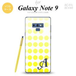 Galaxy Note 9 ギャラクシー ノート9 SC-01L SCV40 スマホケース カバー ソフトケース 水玉 黄 イニシャル 対応 nk-note9-tp1371i[スマホ,スマホケース,スマホカバー,ケース,カバー,ジャケット]