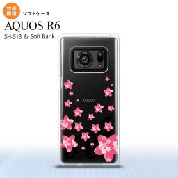 SH-51B AQUOS R6 AQUOS R6 スマホケース ソフトケース 花柄 サクラ D クリア ピンク メンズ レディース nk-r6-tp186