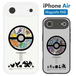 ポケットモンスター iPhoneAir ケース クリア 半透明 magsafe ポケモン キャラクター グッズ スマホ カバー エアクッション ハイブリッド 耐衝撃 iPhone 2025 6.6inch １眼 アイホン アイフォン マットクリア 磁石 マグセーフ PKE-30