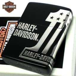 ZIPPO ライター ハーレー ダビッドソン HARLEY-DAVIDSON かっこいい ジッポ イオンブラック  No.1 ロゴ 彫刻 黒 おしゃれ マット仕上げ 渋い シルバー メンズ プレゼント ギフト 動画有り