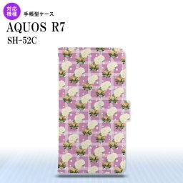 SH-52C AQUOS R7 手帳型スマホケース カバー 花柄 バラ チェック ピンク  nk-004s-r7-dr255