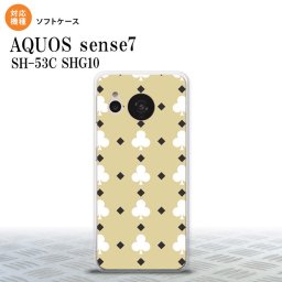 sense7 sense7 スマホケース 背面ケースソフトケース トランプ クラブ ベージュ 白 2022年 11月発売 nk-sens7-tp535