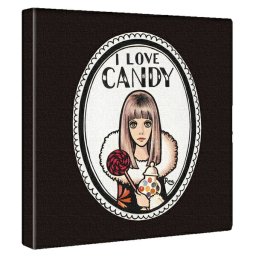 内藤ルネ キャンバスアート I LOVE CANDY インテリア アートパネル