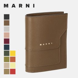 マルニ MARNI 二つ折り財布 PFMOQ14U07 LV520 レディース 財布 サフィアーノカーフスキン バイフォールド ミニ財布 レザー ウォレット コンパクト プレゼント ギフト 全14色