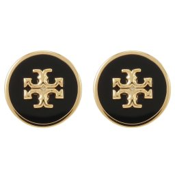 トリーバーチ Tory Burch キラ エナメル サークル スタッド ピアス ダブルT ロゴ アクセサリー KIRA ENAMEL CIRCLE-STUD EARRING 90547 720 aptb00105l レディース ゴールド+ブラック