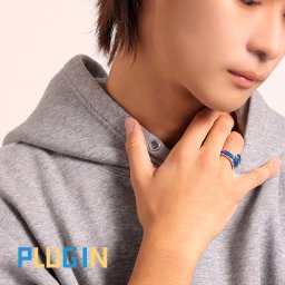 ダブル リング 316L サージカルステンレス アレルギーフリー つけっぱなし ステンレス メンズ レディース シルバー ブルー 青 ペア ギフト プレゼント EMBRACE PIR7963 PLUG IN ブランド 恋人 デート  記念 推し活 大人 秋 冬 クリスマス ハロウィン