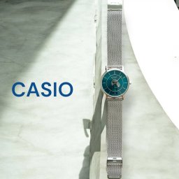日本未発売 カシオ CASIO 腕時計 メンズ ユニセックス 収納ケース付き シンプル メッシュベルト シルバー グリーン 防水 ビジネス カジュアル プレゼント ギフト 時計 男性 誕生日 記念日 成人 卒業 入学