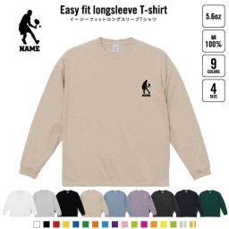 男子テニスプレーヤー  名入れイージーフィットロングスリーブTシャツ ビッグシルエット 長袖 ロンT ゆるかわ 韓国風 アメカジ トレンド レイヤード だぼだぼ   テニス B系 ストリート系