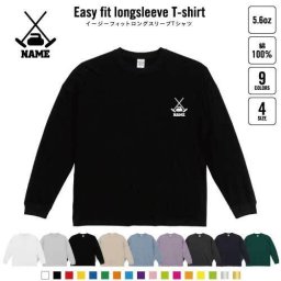 カーリング3   名入れイージーフィットロングスリーブTシャツ ビッグシルエット 長袖 ロンT ゆるかわ 韓国風 アメカジ トレンド レイヤード だぼだぼ   ウインター　オリンピック　氷　チェス B系 ストリート系
