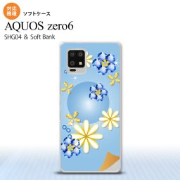 SHG04 SHG04 ZERO6 AQUOS zero6 スマホケース ソフトケース 花柄 ミックス E 青 メンズ レディース nk-zero6-tp308