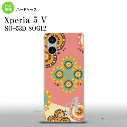 Xperia 5V Xperia 5V スマホケース 背面ケース ハードケース エスニック 花柄 ピンク ベージュ +アルファベット 2023年 10月発売 nk-xp55-1582i