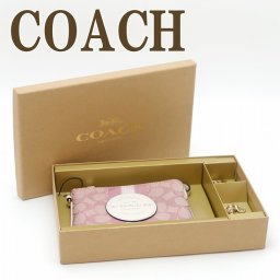 コーチ COACH ポーチ 財布 レディース ハンドポーチ リストレット 限定ギフトセット ピンク チャーム C7444IMSXX ブランド 人気