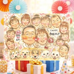 ルビー婚式の記念に、あたたかなタッチで、気持ちまで伝わる一枚に。大切なお祝いにも安心してご注文いただけます。 結婚記念日 似顔絵 贈り物 プレゼント ギフト 手描き 名入れ ルビー婚式 金婚式 結婚記念日 大人数 家族 両親 夫婦 下書き確認 修正無料 名入れ 親孝行 似てる 一生もの 喜ばれる 感謝 結婚40周年 記念日 ルビー婚式 親孝行 贈答品 ハロウィン 披露宴 応援 二次会 同窓会