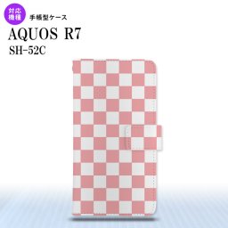 SH-52C AQUOS R7 手帳型スマホケース カバー スクエア 白 ピンク  nk-004s-r7-dr765