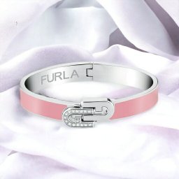 フルラ バングル レディース ブランド ARCH BANGLE Lサイズ ステンレススチール FJ0119BTL ピンク シルバー アクセサリー