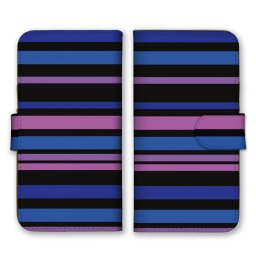 ＼全機種対応／ スマホケース 手帳型 スマホカバー 手帳タイプ スマートフォン ケース カバー ボーダー シンプル ダーク ブラック かわいい おしゃれ 人気 カードホルダー付き カード収納 合皮 合成レザー