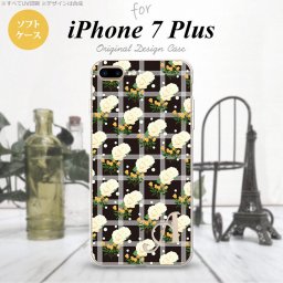 【iPhone7plus】【スマホケース/スマホカバー】【アイフォン7plus】iPhone7plus スマホケース カバー アイフォン7plus ソフトケース イニシャル チェック・バラ 黒 nk-i7plus-tp253ini【メール便送料無料】