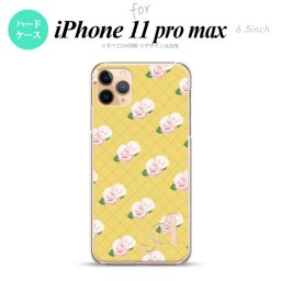 iPhone11ProMax iPhone11pro max スマホケース ハードケース 花柄 バラ 編み 黄 +アルファベット メンズ レディース nk-i11pm-265i