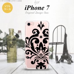 【iPhone7】【スマホケース/スマホカバー】【アイフォン７】iPhone7 スマホケース カバー アイフォン７ ソフトケース ダマスク柄大B 黒 nk-iphone7-tp1034【メール便送料無料】