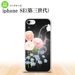 iPhoneSE 3 iPhoneSE 3 スマホケース ハードケース 花柄 ミックス C 黒 メンズ レディース nk-ise3-283