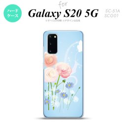 SC-51A SCG01 Galaxy S20 スマホケース ハードケース 花柄 ミックス C 青 メンズ レディース nk-s20-281