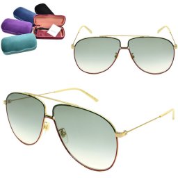 グッチ サングラス GUCCI GG0440S-008 サングラス アジアンフィット メンズ レディース ユニセックス ゴールド グリーングラデーション