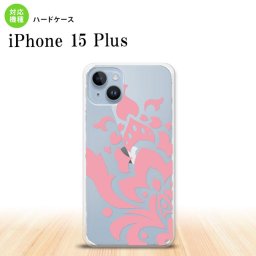iPhone15 plus iPhone15 plus スマホケース 背面ケース ハードケース ダマスク C ピンク 2023年 9月発売 nk-i15pl-1028