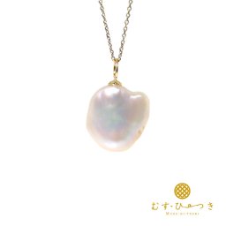 花びらパール チャーム 1粒 淡水パール ネックレストップ (小) K18