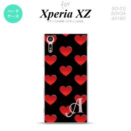 【SO01J】【スマホケース/スマホカバー】【エクスペリア XZ 】SO01J スマホケース XPERIA XZ ケース エクスペリア XZ  イニシャル ハート 黒×赤 nk-so01j-117ini【メール便送料無料】