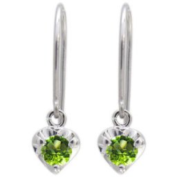 プラチナ ペリドット ピアス ハート フックピアス