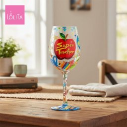 Lolita ワイングラス Super Teacher 22.9cm 最高の先生 | かわいい おしゃれ ポップ モダン デザイン食器 アート ロリータ･ヤンシー 正規輸入品