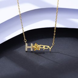 ネックレス FORMICA Nanocrystal ホワイト シルバー925 イエローゴールド 小豆 アズキチェーン 引き輪 カジュアル モチーフ HAPPY 星 スター cn20100717