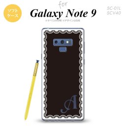 Galaxy Note 9 ギャラクシー ノート9 SC-01L SCV40 スマホケース カバー ソフトケース レース柄（A） 白×黒 イニシャル 対応 nk-note9-tp363i[スマホ,スマホケース,スマホカバー,ケース,カバー,ジャケット]