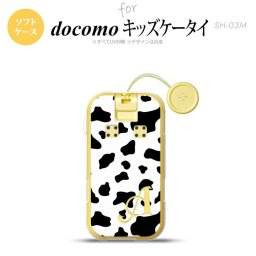 SH-03M キッズケータイSH-03M スマホケース ソフトケース ダルメシアン 牛 白 +アルファベット メンズ レディース nk-sh03m-tp480i