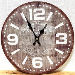 掛時計 おしゃれ かわいい アメリカン 可愛い 雑貨 レトロ OLD TOWN BROWN 壁掛け ウッド クロック アンティーク インテリア バー カフェ お店 店舗