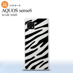 SH-54B SHG05 AQUOS sense6 スマホケース ソフトケース ゼブラ 黒 メンズ レディース nk-sens6-tp021