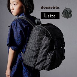 decorate デコレート CITTA チッタ ブラック Lサイズ[通学リュック 小学生 通学 リュック 通学バック 通学バッグ おしゃれ ランドセルリュック 習い事 バッグ 25L 女子 男子 塾バッグ 黒 A4]