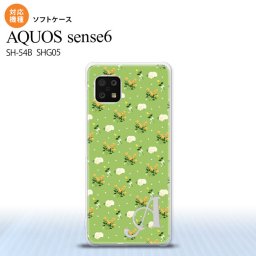 SH-54B SHG05 AQUOS sense6 スマホケース ソフトケース 花柄 バラ ドット 小 緑 +アルファベット メンズ レディース nk-sens6-tp248i