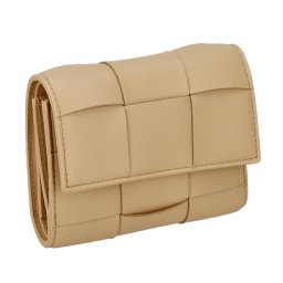 ボッテガヴェネタ BOTTEGA VENETA 財布 三つ折り財布 折りたたみ財布 小銭入れ付き マキシイントレチャート 651372-V3UO1 2700 レディース ベージュ系