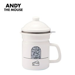 オイルポット おしゃれ 通販 ねずみのANDY グッズ ホーローオイルポット 琺瑯 ホーロー 活性炭カートリッジ 別売 油こし器 油 保存容器 キャラクター かわいい 調理器具 キッチン用品 台所用品 ユタカホーロー 豊琺瑯 AMJ-2311 新生活 一人暮らし
