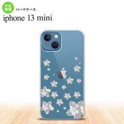iPhone13mini iPhone13 mini ケース ハードケース 花柄 サクラ D クリア グレー  nk-i13m-187