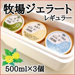 【選べるテイスト】牧場ジェラート『レギュラー』500ml×3個【長坂牧場】生乳 アイス ジェラート 贈り物 プレゼント ギフト 誕生日 お中元 手土産 パーティ ファミリー