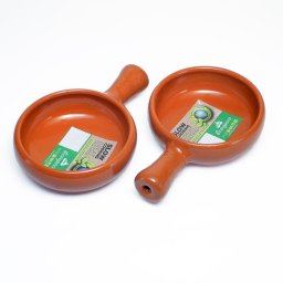 スペイン製 テラコッタ製 カスエラ アヒージョ皿 Graupera 一人用 アヒージョ 浅型 片手鍋  13cm 2枚セット 茶 オーブン 直火 電子レンジ 耐熱 陶器 大人気 オーブンウェア スパニッシュオムレツ シチュー パエリア にも スペイン料理 オイル煮 オーブン料理 土鍋 sgr-0813br_2