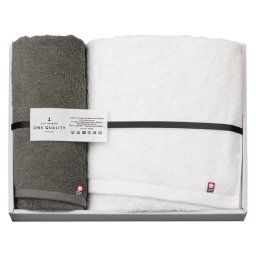 【ギフト対応無料】今治 ONE QUALITY バスタオル&フェイスタオル (Q-88400) ※送料無料(北海道・沖縄は除く)