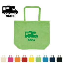 キャンピングカー1 名入れトートバッグ Lサイズ 名入れ コットンバッグ キャンバス素材 手提げ トート 綿 コットン 乗り物　車　はたらく　趣味