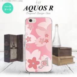 【SH03J】【スマホケース/スマホカバー】【アクオス R】SH03J スマホケース AQUOS R ケース アクオス R イニシャル 花柄・サクラ ライトピンク nk-sh03j-062ini【メール便送料無料】