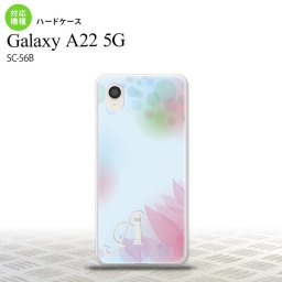 SC-56B Galaxy A22 スマホケース ハードケース ぼかし 花柄 青 +アルファベット メンズ レディース nk-a22-1594i