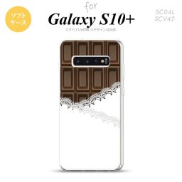 SC-04L SCV42 Galaxy S10+ スマホケース ソフトケース チョコ ビター レース 茶 メンズ レディース nk-s10p-tp738