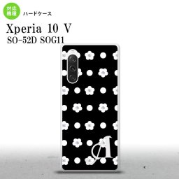 Xperia10V Xperia10V スマホケース 背面ケース ハードケース 花柄 ドット 黒 +アルファベット 2023年 7月発売 nk-xp105-341i